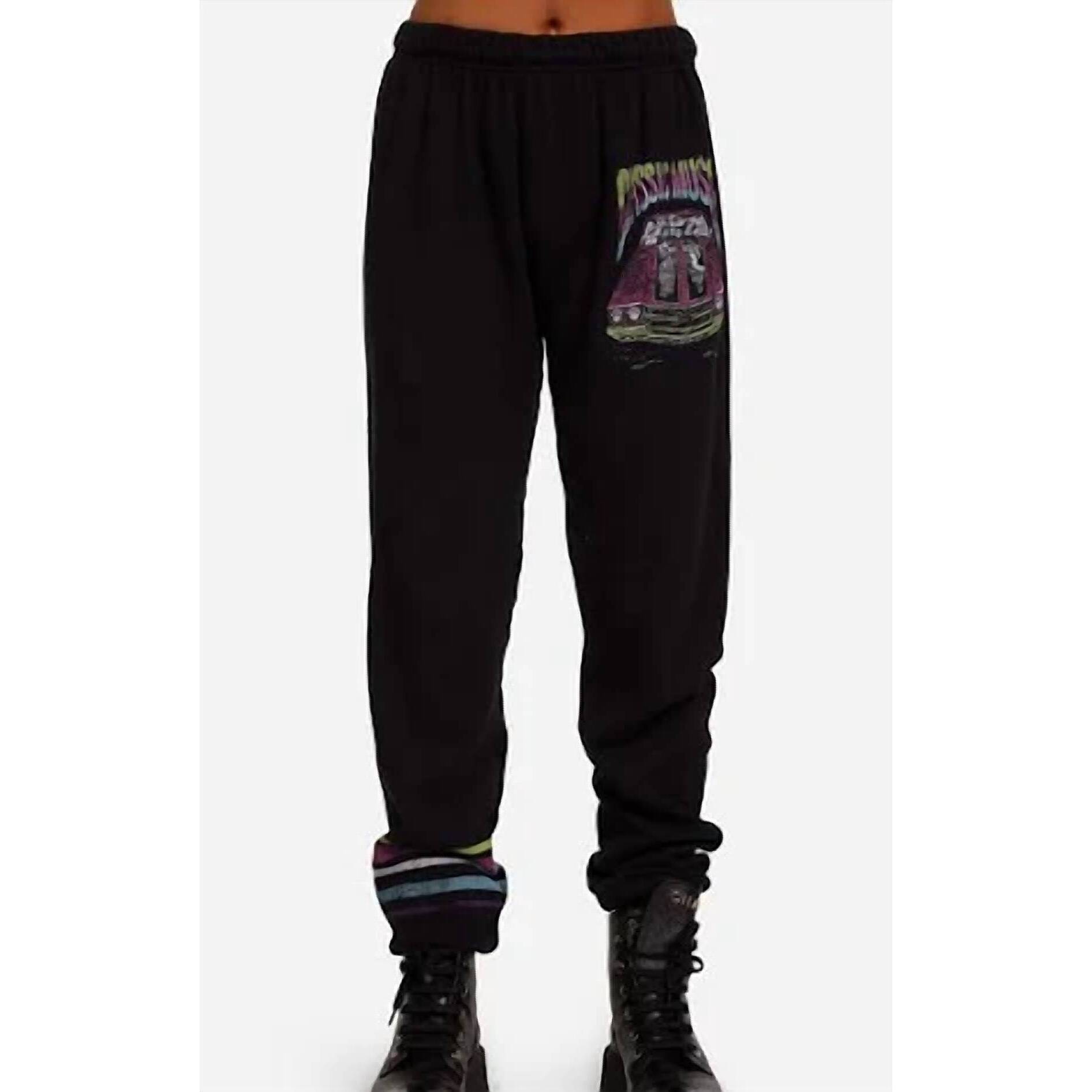 New Lauren Moshi Tanzy Classic Musle Car Sweatpant In Black